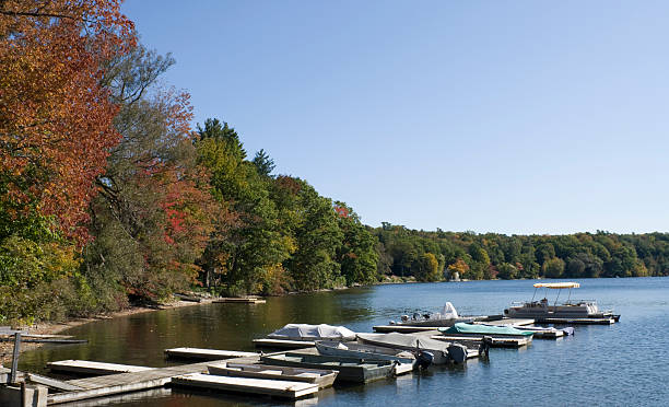 istock Lake with boats 123833518