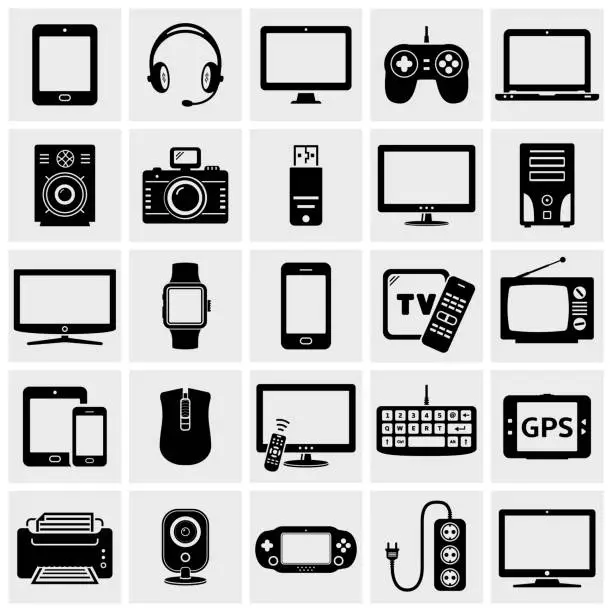 Vector illustration of Modern Digital devices icons