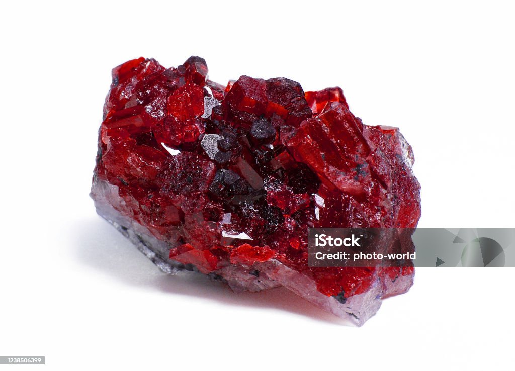 ruby and crystals ,rough natural gemstone for jewelry , stone high quality Ruby Stock Photo