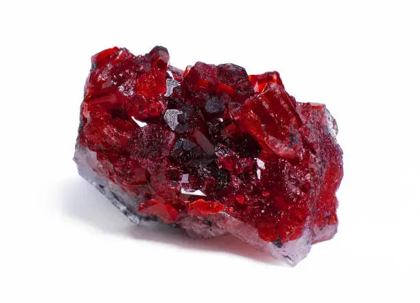 Photo of ruby and crystals ,rough natural gemstone for jewelry , stone high quality