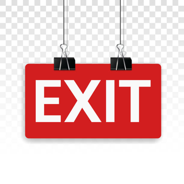 rotes exit-zeichen-flachsymbol für app oder website - canadian culture flash stock-grafiken, -clipart, -cartoons und -symbole