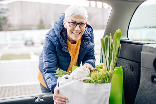 istock Older lady eating healthy 1238589904