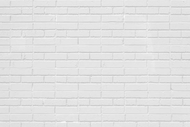 istock White painted brick wall background, odd mixture of jack and running bond patterns, copy space 1238602650
