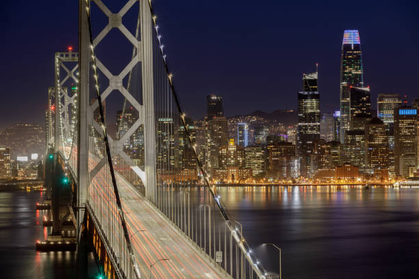 istock San Francisco Bay Bridge and Skyline at Night 1238646555