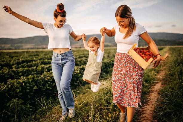 istock Fun in strawberry field 1238658871
