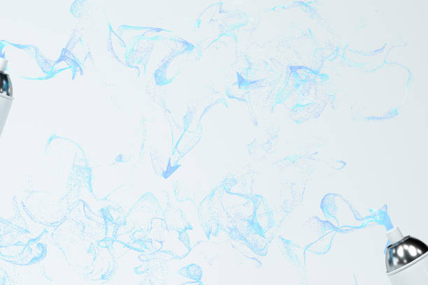 istock Splashing powder particles coming from the spray can, 3d rendering. 1238794563