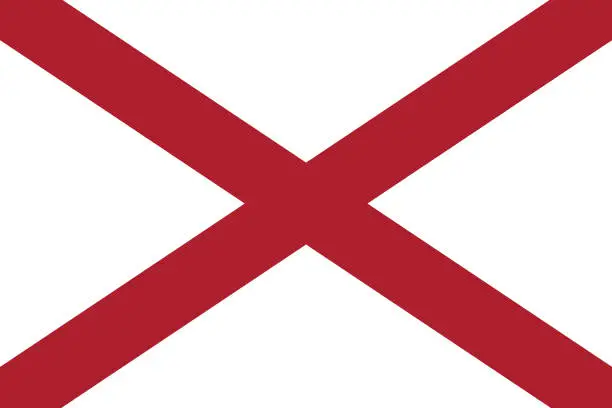 Vector illustration of Flag of Alabama