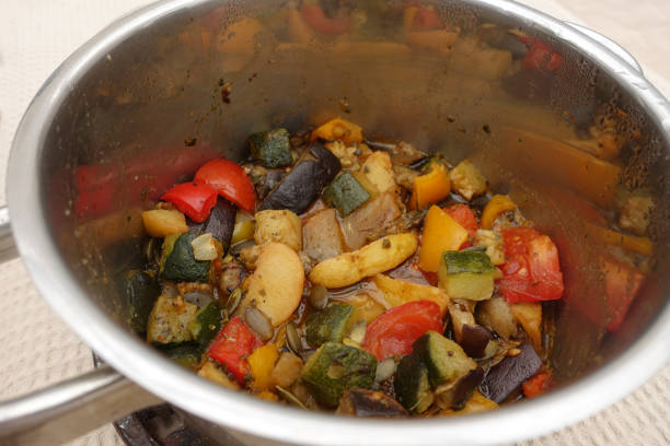 istock Meatless mixed vegetable stew being cooked in a casserole dish 1238861700
