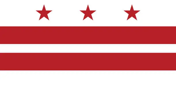 Vector illustration of Flag of Washington, D.C.