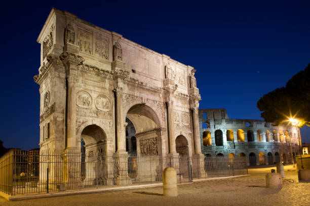 The Arch of Constantine at dawn in Rome, Italy
