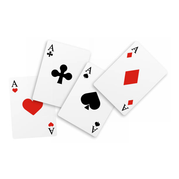 istock Set of four of a kind aces playing cards. Realistic vector 1238922667