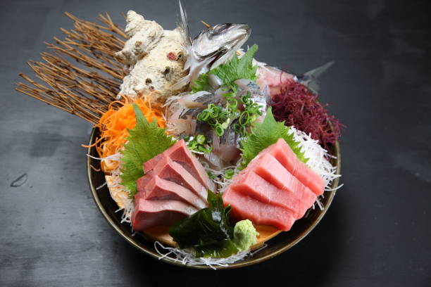 istock seasonal fresh sashimi assorted plate 1238996577