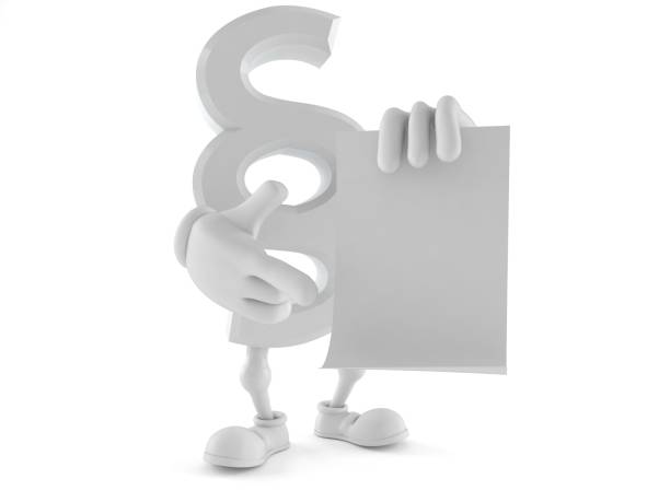 istock Paragraph character pointing finger on blank sheet of paper 1239011066