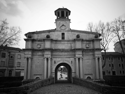 Ancient All Saints Portello gate in Padua, Italy.