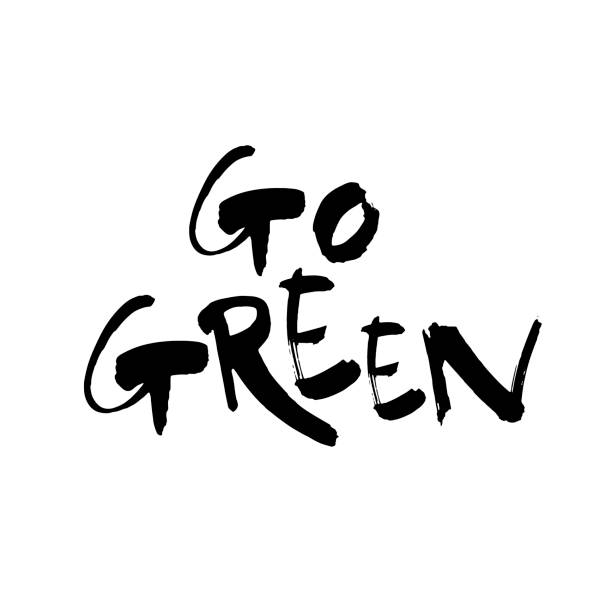 istock Go green slogan. Save earth and less waste concept. Hand drawn ecology lettering badge, eco friendly lifestyle poster, t shirt print, sticker emblem, banner, tote bag design. 1239075643