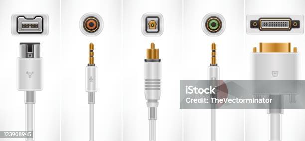 Basic Computer Plug Computer Cables And Plugs Stock Illustration - Download Image Now ...