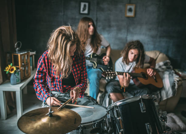 istock Teenager Playing Rock and Roll At Home 1239094519