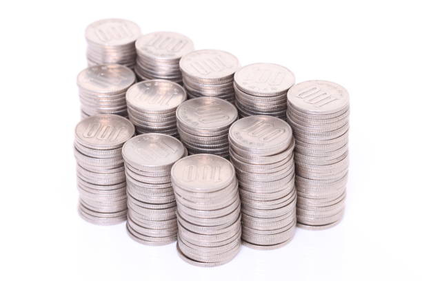 istock stacked Japanese 100 yen coins 1239154411