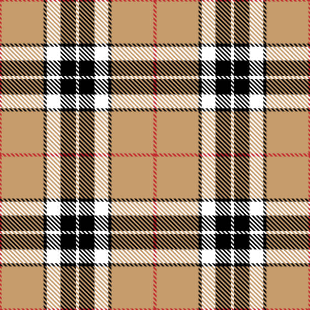 Tartan plaid seamless pattern brown color background. Flannel shirts , Vector illustration for wallpapers, Red white black line color fabric , Scottish cage . Tartan plaid seamless pattern brown color background. Flannel shirts , Vector illustration for wallpapers, Red white black line color fabric , Scottish cage . wallpaper stripper stock illustrations