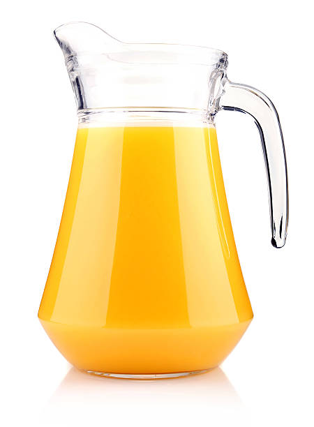 istock Jug of orange juice isolated on white 123918512