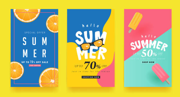 stockillustraties, clipart, cartoons en iconen met de banners van de de verkoopopstopa van de zomeropstelling. poster korting ontwerp. vectorillustratiesjabloon. - politieke partij