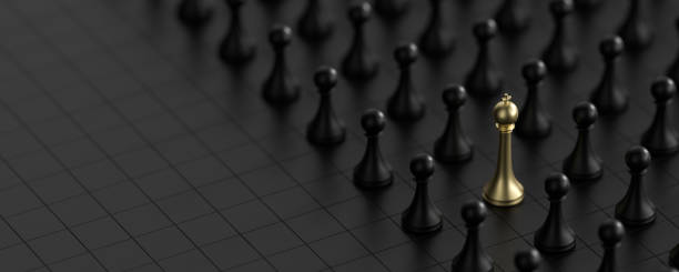 istock Business concept design with chess pieces. Chess concept background. 3D illustration. 1239217904