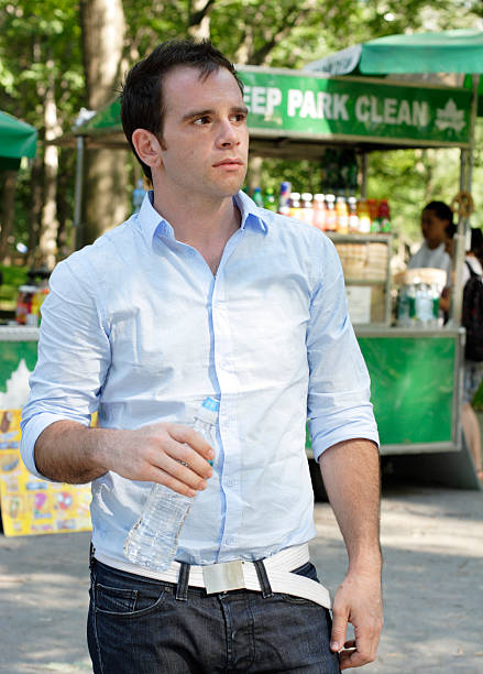 istock Man in Park with Water Bottle 123927073