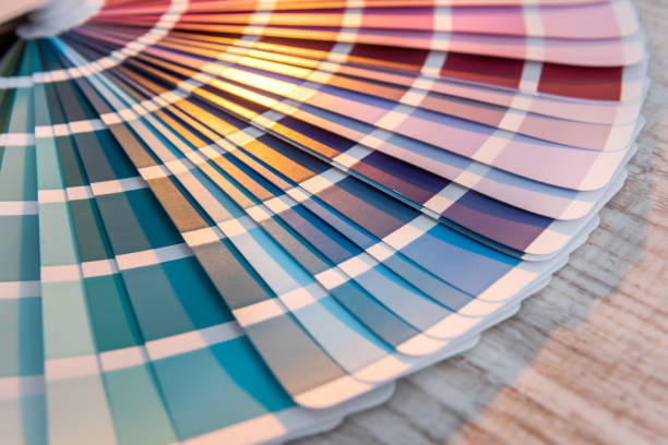 istock Color guide spectrum palette samples, catalog for tinting 1239318886