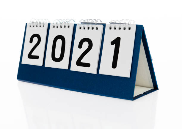 istock New year 2021 calendar on white background 1239320503
