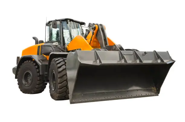 Wheel loader isolated on a white background