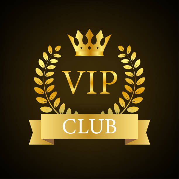 vip club label auf schwarzem hintergrund. vektor-stock-illustration. - mountain pass stock-grafiken, -clipart, -cartoons und -symbole