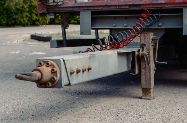 istock Traction - trailer coupling of a lorry trailer. 1239431881