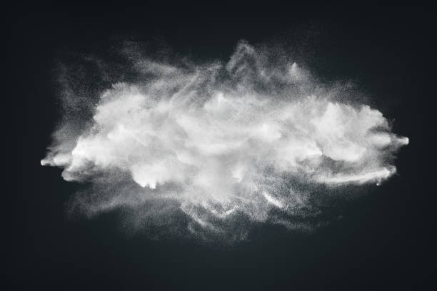 istock Abstract design of white powder cloud on dark background 1239468868