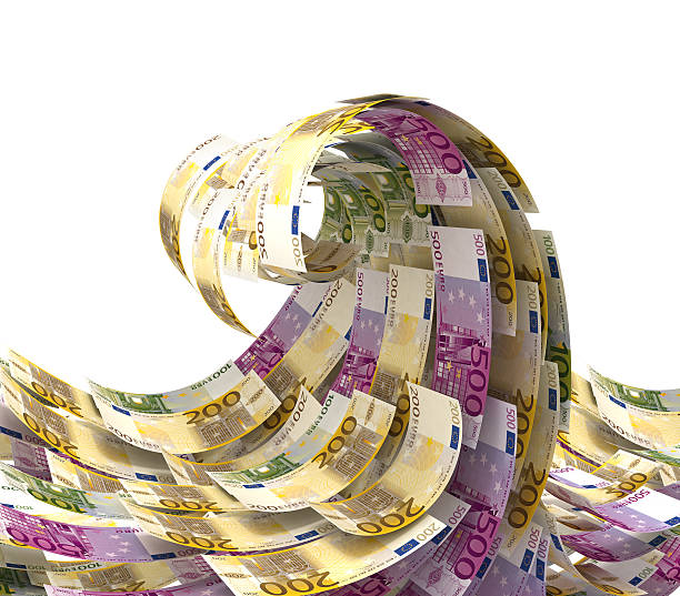 Money wave isolated on white stock photo