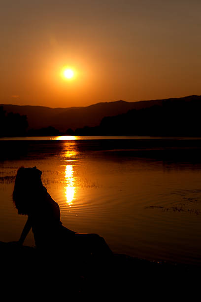 Female silhouette stock photo