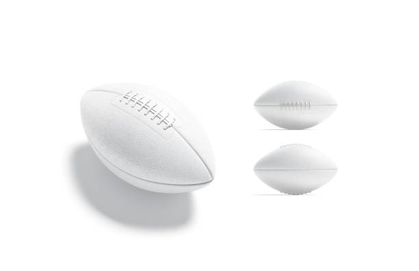 istock Blank white american soccer ball mockup, different views 1239505860