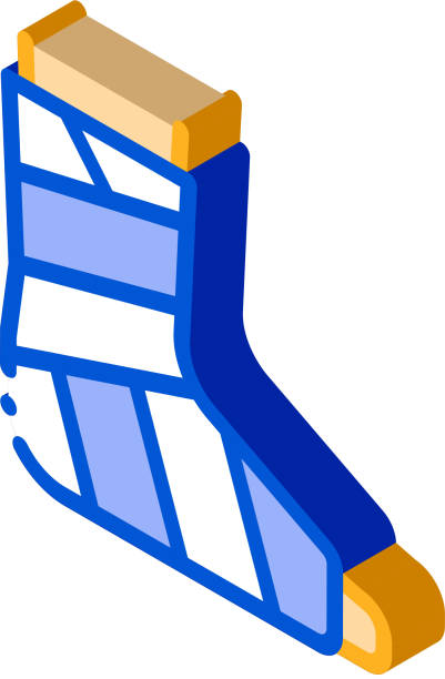 ilustraciones, imágenes clip art, dibujos animados e iconos de stock de pata pie gipsum bandage icono isométrico ortopédico - gipsum