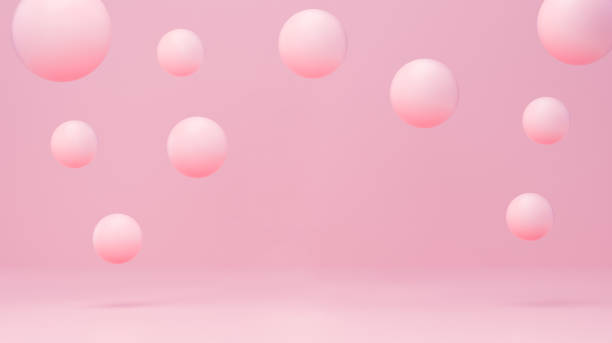 istock Studio pink with floating particles. empty space for the text. cosmetic and healthy concept. 3D rendering. 1239528903