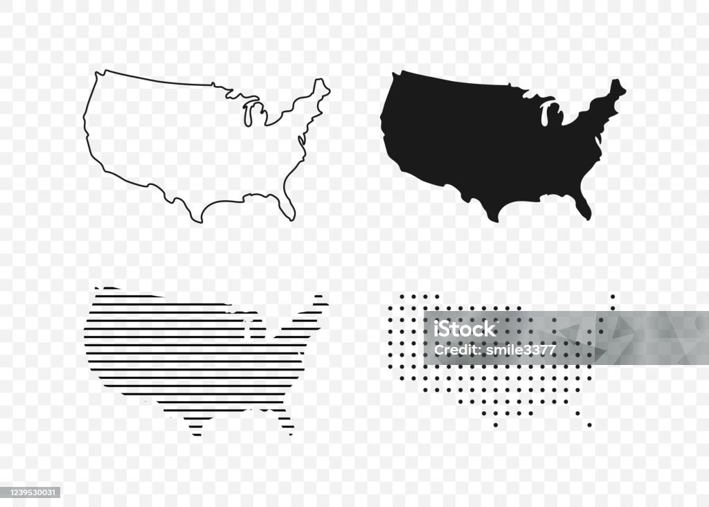 미국 지도. 미국 벡터 아이콘입니다. 미국지도. 미국 지도에 평평 하 고 선 디자인. 벡터 일러스트레이션 - 로열티 프리 미국 벡터 아트
