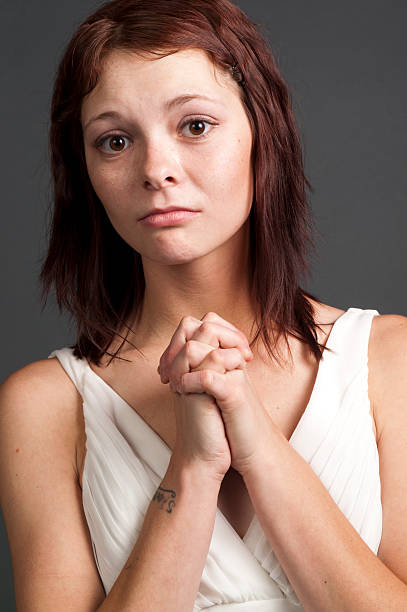 Pleading Girl stock photo