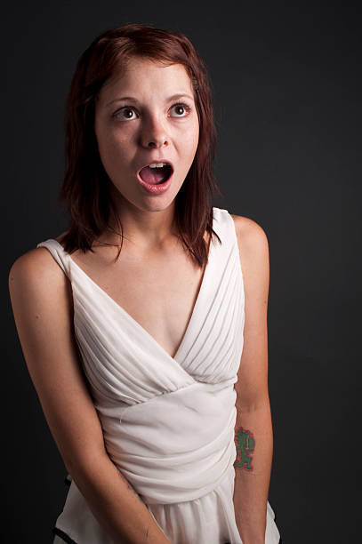 Young Woman in Surprise stock photo