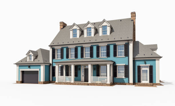 istock 3d rendering of modern classic house in colonial style isolated on white 1239545612