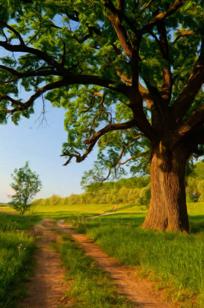istock Oil landscape painting 1239550443