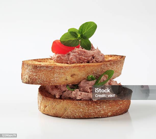 Two Slices Of Toasted Bread And Pate Stock Photo - Download Image Now - Toasted Bread, Animal Digestive System, Animal Internal Organ