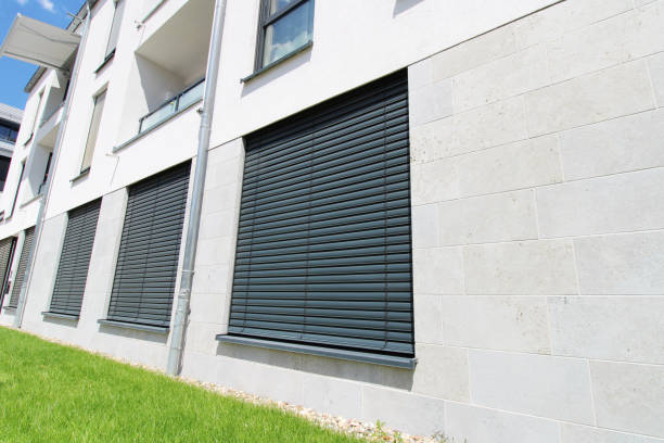 istock Window with external venetian blind, exterior shot 1239578259