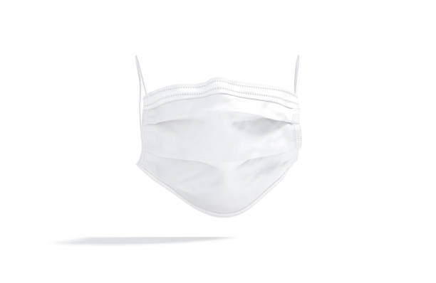 istock Blank white medical protection mask mockup, front view 1239585285