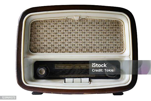Alten Radio Stockfoto und mehr Bilder von Radiogerät - Radiogerät, Weißer Hintergrund, 1955