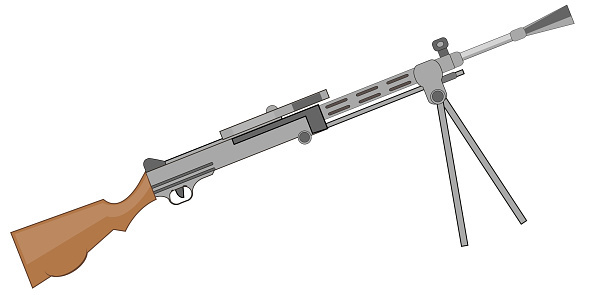 Machine Gun Obraz Soviet Machine Gun On White Background Is Insulated Stock Illustration ...