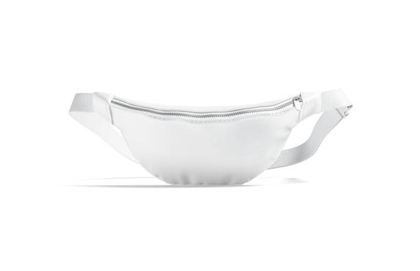 istock Blank white waist bag mockup stand, front view 1239631825