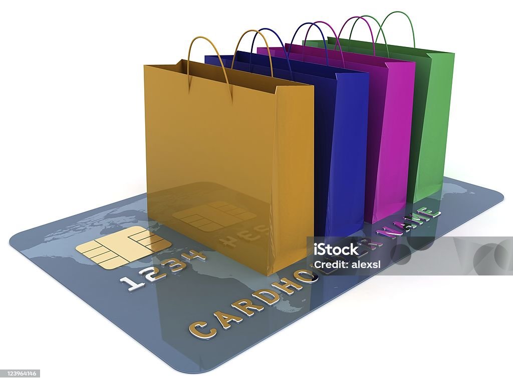 Kreditkarte einkaufen - Lizenzfrei Ausverkauf Stock-Foto